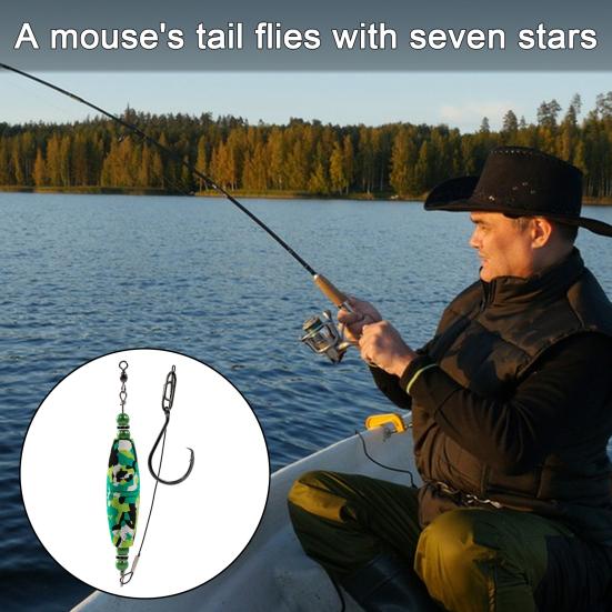 5Pcs Catfish Float Rig Kit with Sharp Hook Crane Swivel Coated Line Sea River Lake Freshwater Saltwater Fishing Float Rig Outdoor Fishing Accessories