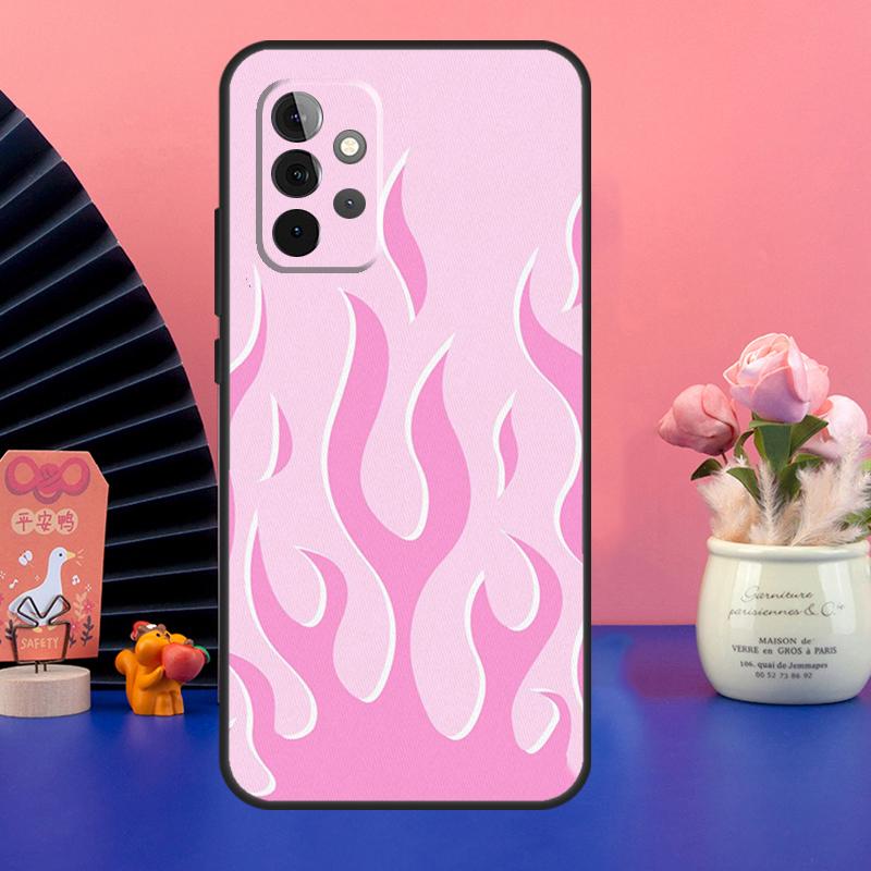 Flame Aesthetic Light Blue Fire Pink Case For Samsung Galaxy A54 A34 A24 A14 A73 A53 A33 A23 A13 A52 A32 A22 A12 A51 A71 Cover