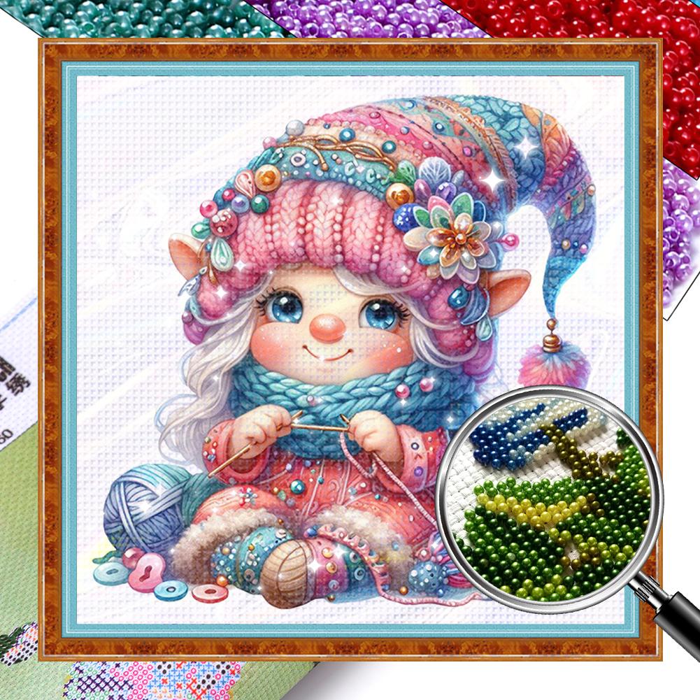 Full Embroidery Beads Printed 11CT Gnome Cross Stitch Kit Home Art Decor