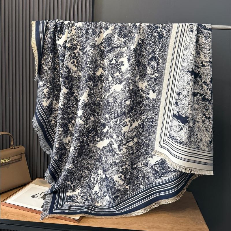 Imitation Cashmere Scarf Female Korean Version Contrasting Colors Autumn and Winter Warm Couple Scarf British Fashion Long Shawl