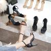 2024 Summer Black Stiletto Heels - One-Strap Sexy Niche Fairy Style Sandals