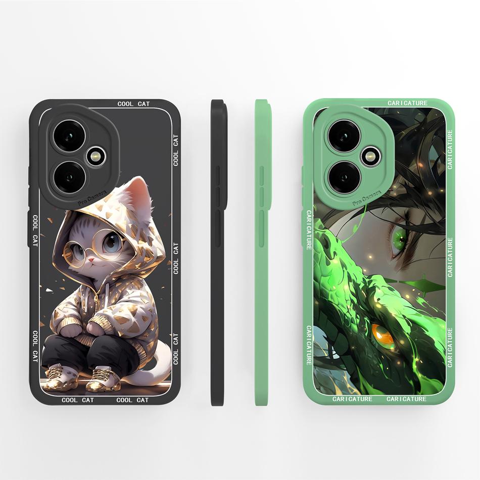 For Honor 400 Lite Case For Honor 400 Pro 5G Painted Flower Back Cover Full Protection Soft Funda Liquid Silicone Phone Housing