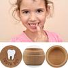 Wood Baby Teeth Box Round Small Heavy Duty Lost Tooth Keepsake Storage Saver Container Box Birthday Baby Shower Boys Girls Gift