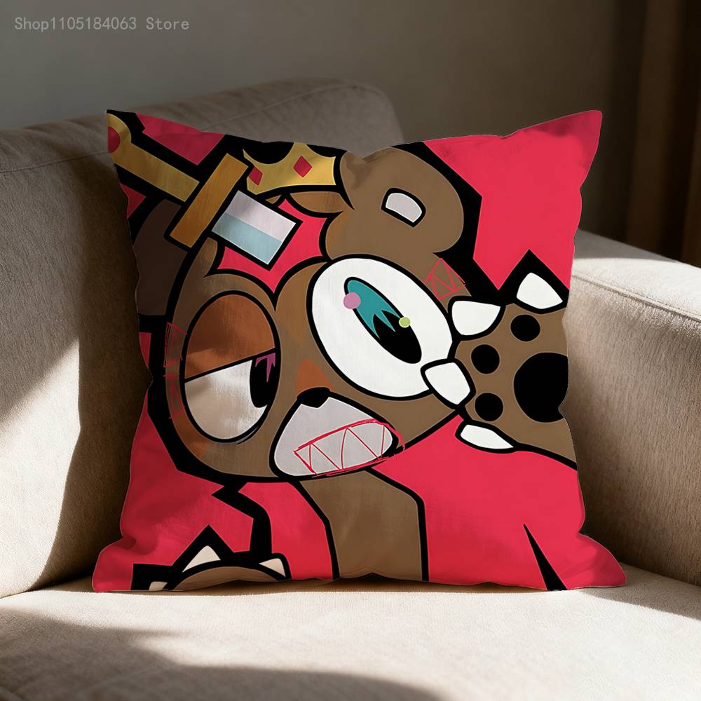 D-Dropout Bear YE Pillow Case Print Polyester Fiber 40X40 cm Home Sofa Throw Cushion Cover Decoration