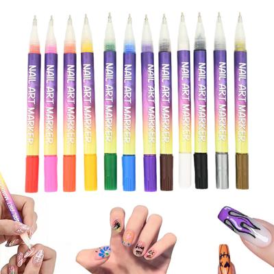 1/13 ks Nail Art Pero 3D Rychleschnoucí 0,5MM DIY Gelové Nail Art Akrylové Barvicí Fixy Nail Point Graffiti Tečkovací Linkovací Pero Nástroje na Kreslení a Malování Nehtů