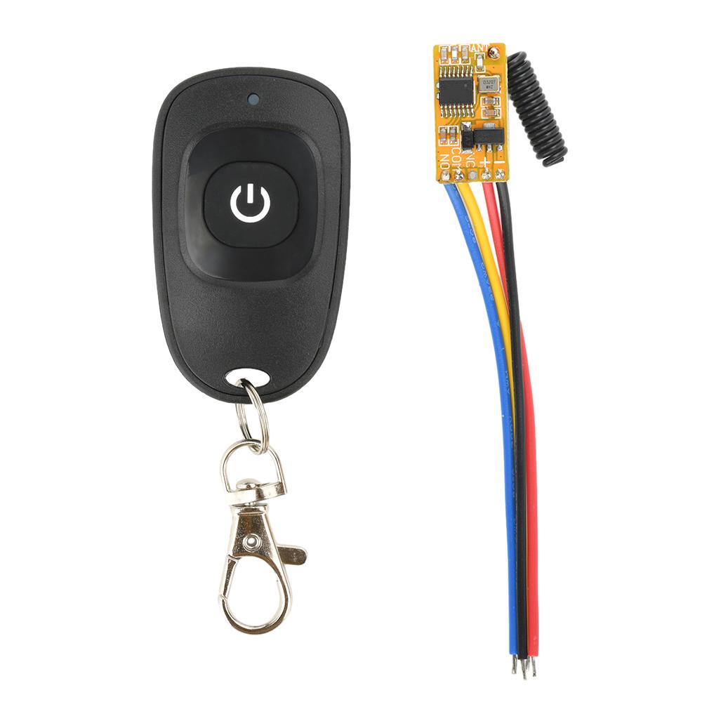 DC 3.7-24V 433Mhz Push Button Saving Mini Relay Contact RF Wireless Switch LED Lamp Controller Micro Receiver Transmitter DIY