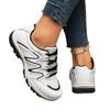 Women's Wide Width Fashion Sneakers - Front Lace-Up Breathable Mesh Athletic Shoes for Fall, Casual Comfort Walking Shoes in Extended Sizes