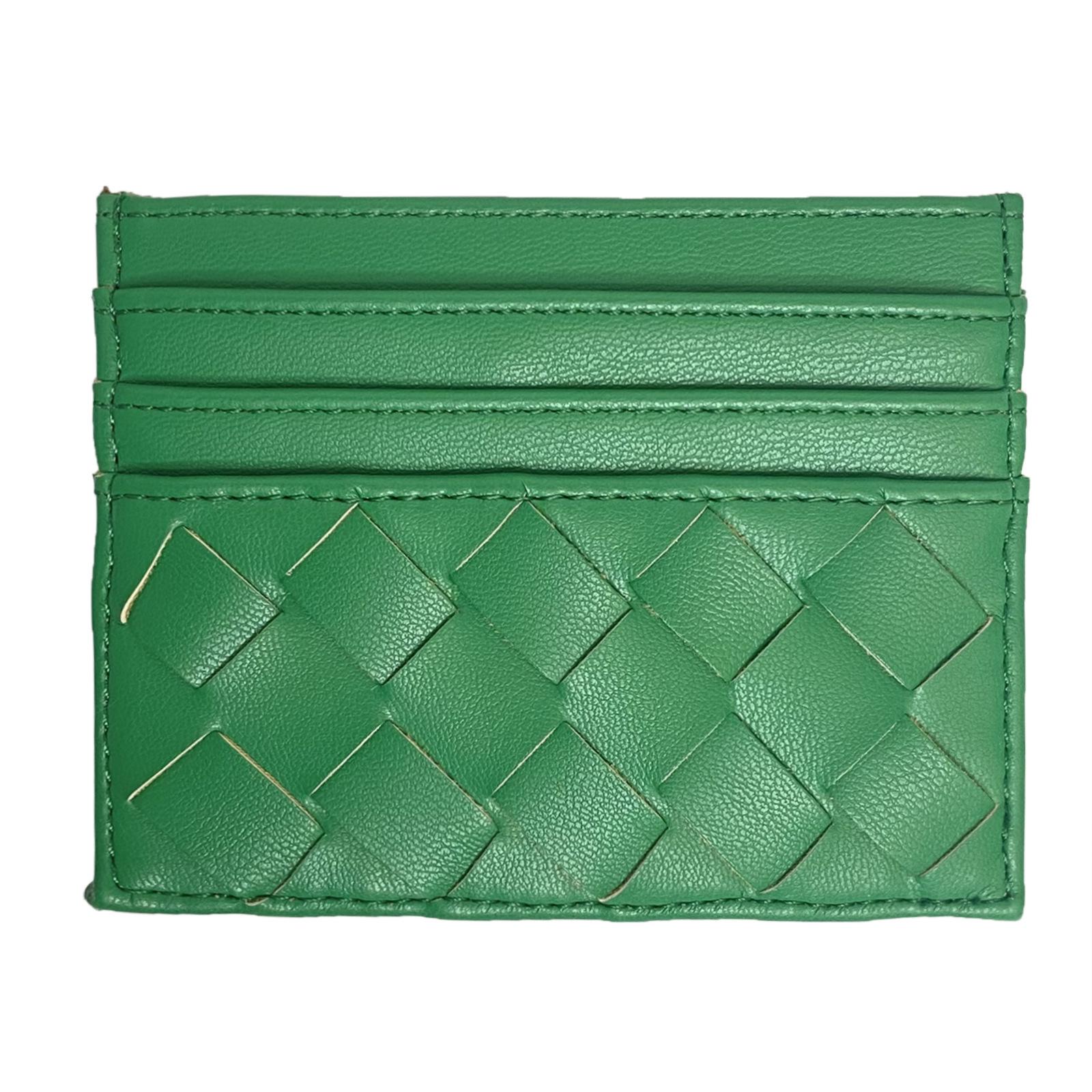 

Флуоресцентный зеленый женский тканый держатель для карт с несколькими отделениями 4.3*3.3 cm