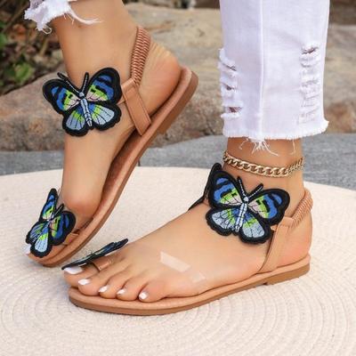 Sandale de vară pentru femei, sandale ușoare, cu fluture, plus dimensiunea, pentru plajă, sandalii de damă