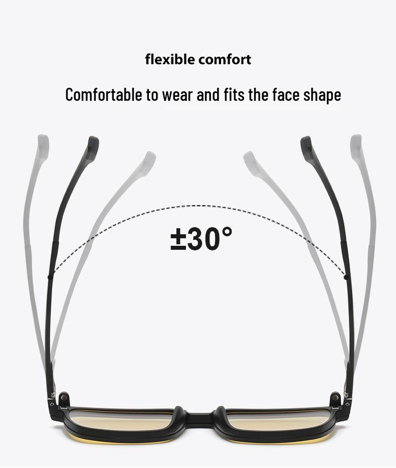 2078 Round Frame TR90 Magnetic Eyewear Set: Multi-Color Clip-On Polarized Sunglasses for Men and Women