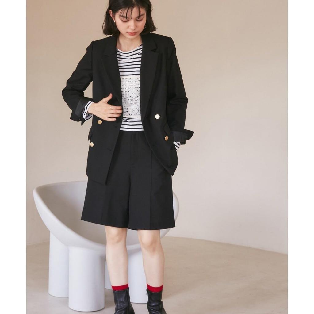 ROPE PICNIC Serge Perfect for Coordinating with Black Size 36 Wool-Like Shorts, Others, (01),