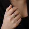 Teamer Cute Elk Horn Ring for Women Girls Stainless Steel Delicate Christmas Antler Finger Ring Couple Birthday Jewelry Gift