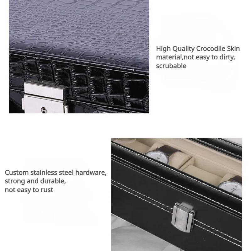 2 Slots Leather Watch Storage Box Men & Women's Jewelry Display Drawer Case Watch Organizer Home Storage Watch Showcase