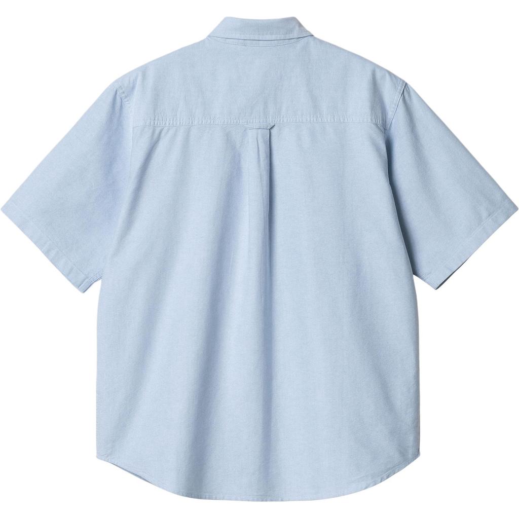 Carhartt WIP Braxton Shirt Solid Color Point Collar Button Pocket Short Sleeve Shirt Men shirts Light-Blue I031454-1ON-XX
