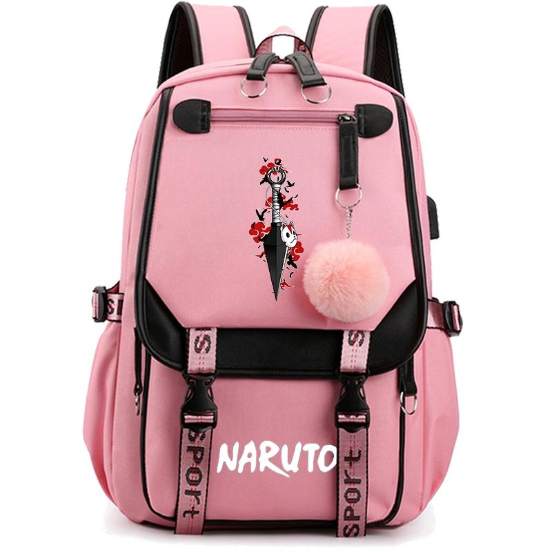 Anime Naruto Ryggsäck Canvas Bokväska Back To School Väska för flicka Pojke Tonåring Skolväska Ryggsäck Herr Dam Fritid Resväska