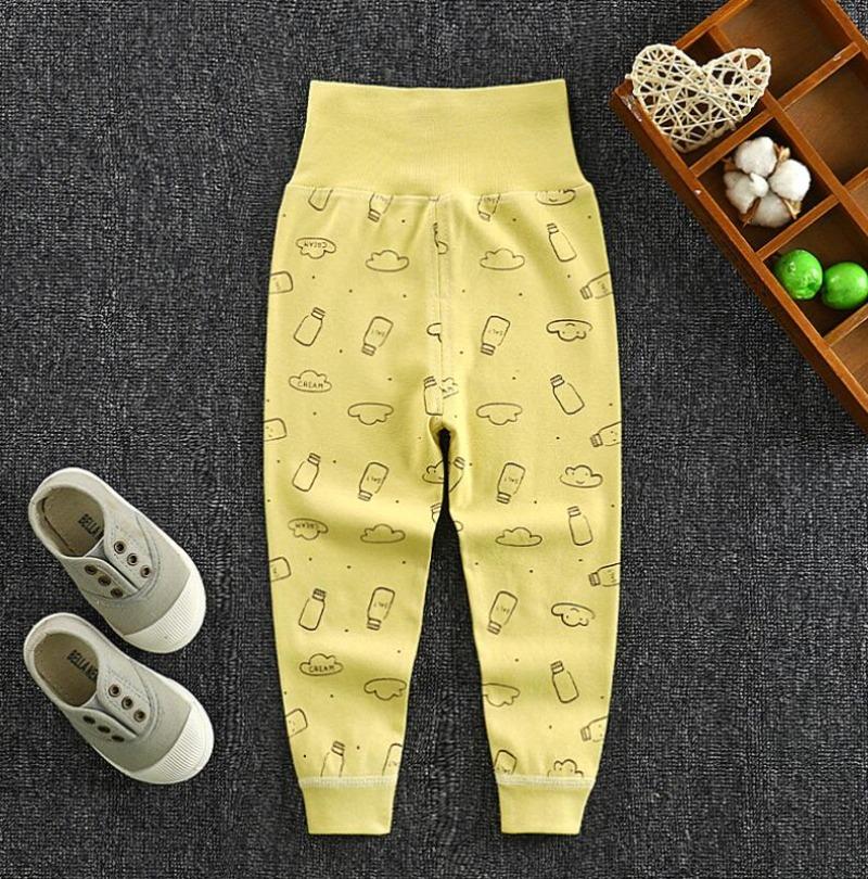 Children's 100% Cotton Autumn Pants, High-waisted Belly-protecting Pants, Baby Pants with Open Crotch, Boys' and Girls' Undershirts and Sleep Pants
