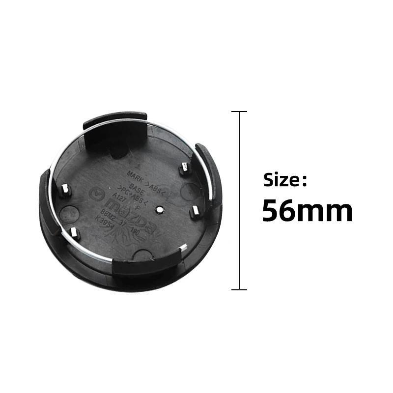 4 Stück 56mm Radnabenabdeckungen für Mazda 3 5 6 323 626 RX-8 MX-5 Atenza Axela CX-4 Fahrzeugkappe Aufkleber Abzeichen Abdeckungen