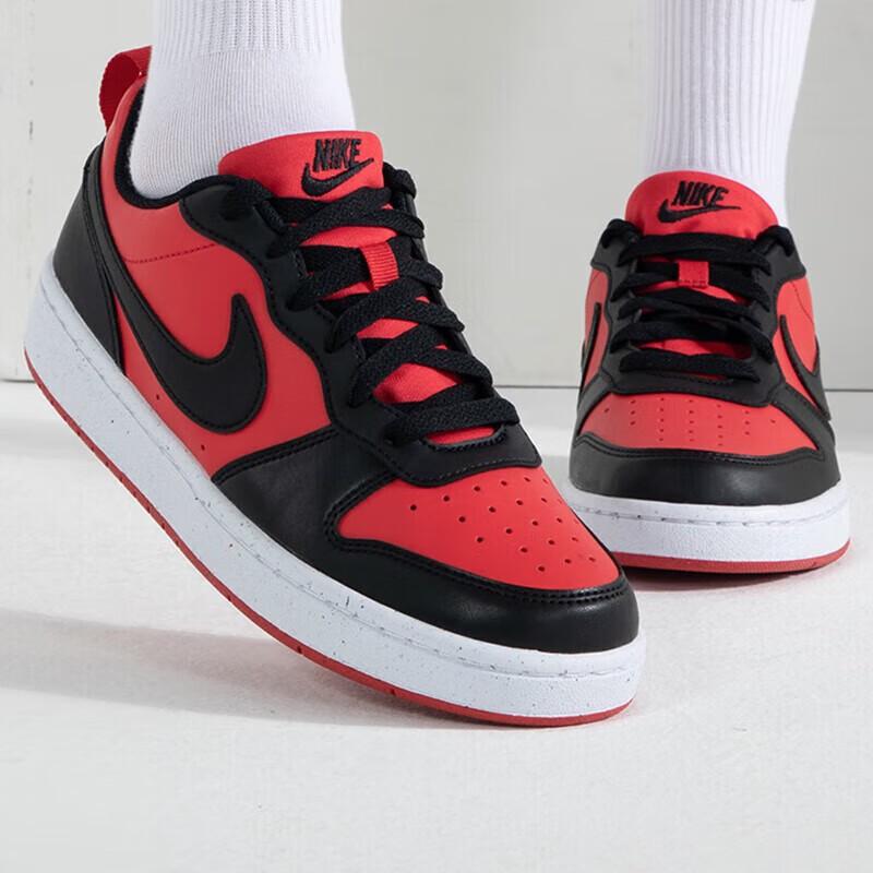 Nike Court Borough Low Recraft GS 'Black University Red' Sneakers DV5456-600