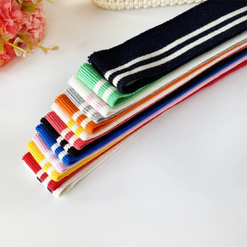 80cm Long Cotton Stretch Plain Knit Rib Trim Fabric, Suitable for Round Cuffs Neck V-neck T-shirt Baseball Jacket