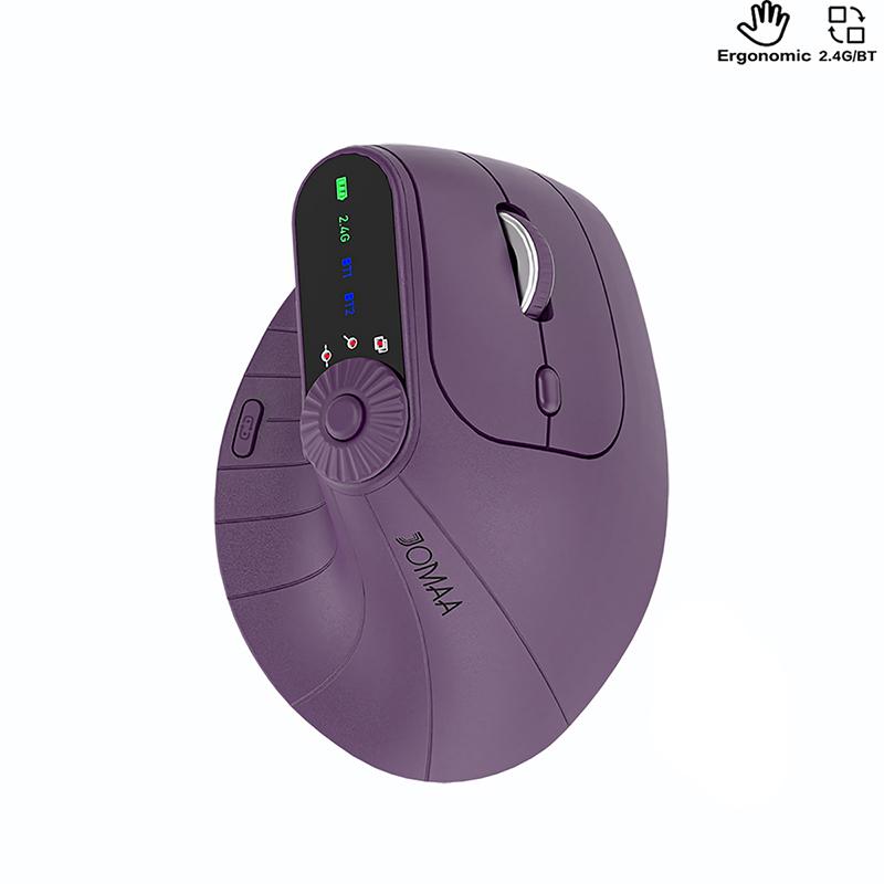 JOMAA Ergonomic Vertical Wireless Mouse, 2.4GHz/Bluetooth 5.1, Rechargeable, Adjustable DPI, Type-C