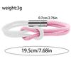 Two Tone Milan Rope Adjustable 8-shaped Knot Bracelet for Couples Creative Stainless Steel Magnetic Buckle Handmade Jewelry