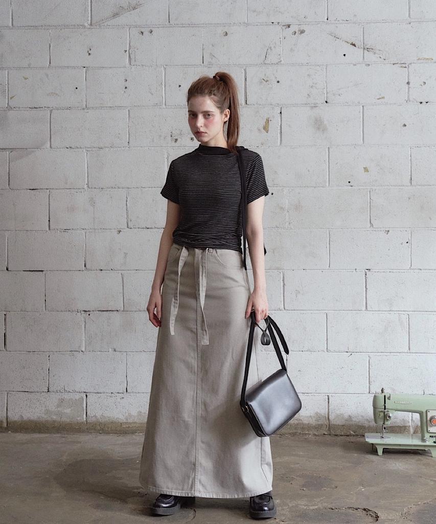 Apoem Canvas Belted Long Skirt (2C)