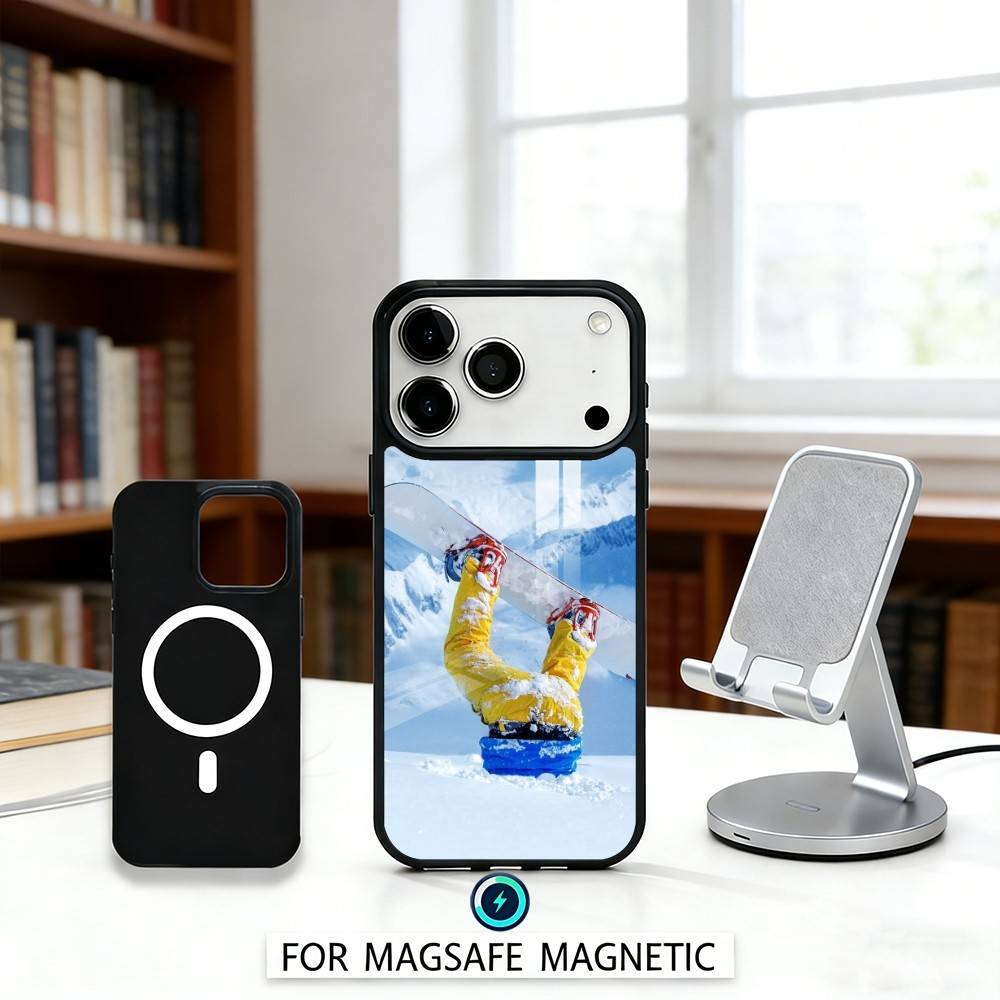 Cool S-Skiing Phone Case For iPhone 17,16,15,14,13,12,Pro,Max For Magsafe Magnetic Wireless Charging