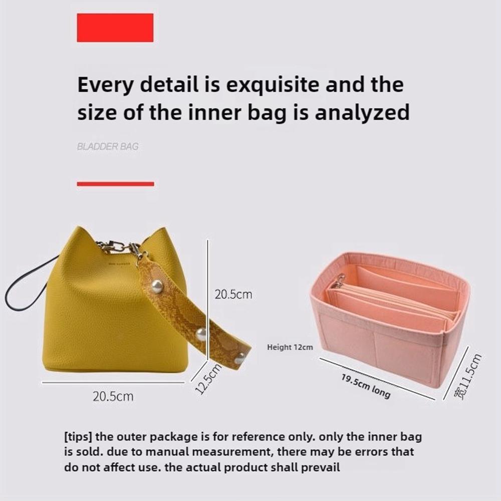 Purse Organizer Insert Felt Cloth Insert Bag Makeup Handbag Travel Inner Purse Cosmetic Toiletry Bags Fits For FK Bucket Bag
