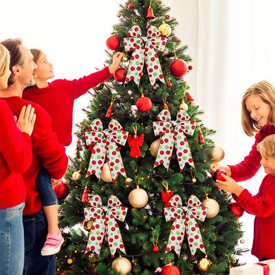 Vánoční stuhy Multi Dots Xmas Glitter drátěné stuhy Sváteční dárkové balení Stuha