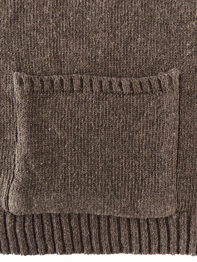 Rose Beauty A Plus Size Solid Pockets Button Front Cardigan, Casual Sleeveless Knitted Cardigan, Women's Plus Size Clothing