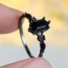 Luxury Female Zircon Stone Black Gold Color Wedding  Promise Love Engagement Rings For Women