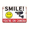Vintage Metal Security Camera Sign 8x12 Retro Surveillance Warning Plaque, No Power Needed Wall Decor for Bars, Cafes