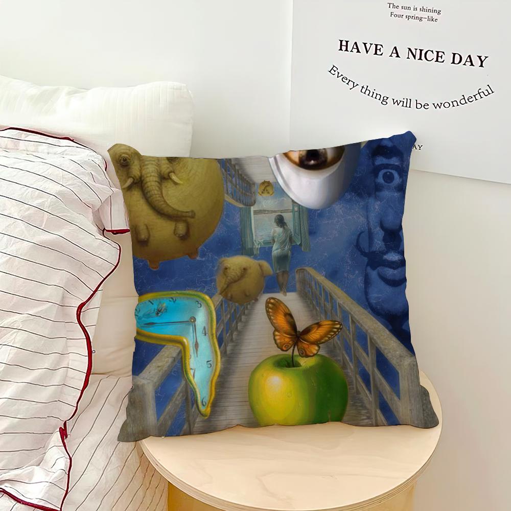 Salvador Dali Pop Art Pillow Case Sofa Living Room Bedroom Headboard Backrest Cushion Square Cushion Nap Time