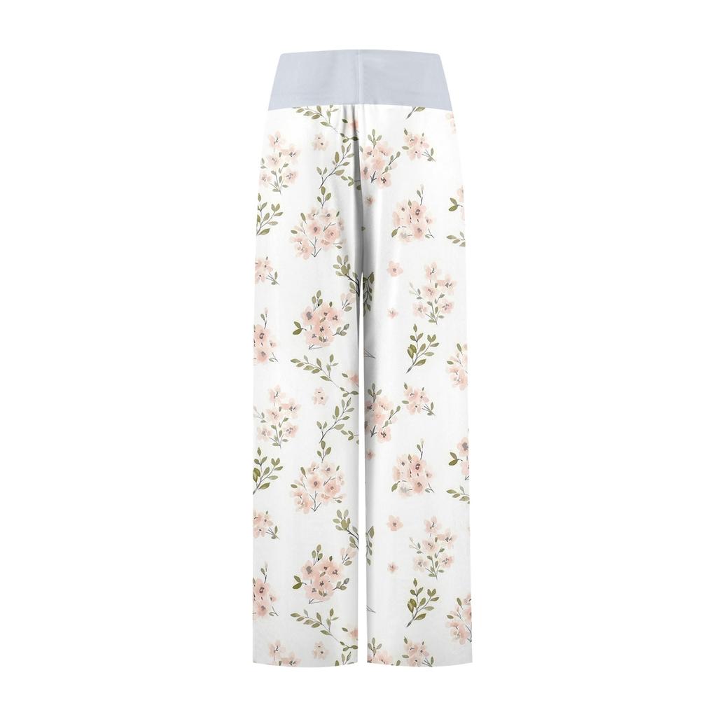 Women's Casual Sports Pants Vintage Printed Pajama Pants With Pockets