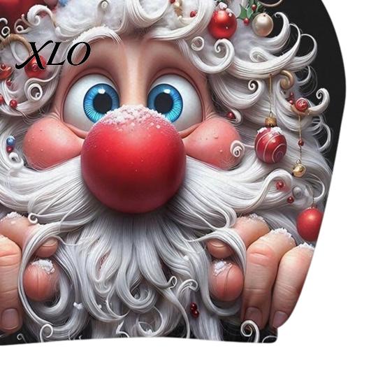 Festive Vehicle Seat Accessories 2Pcs Santa Car Headrest Covers, Christmas Printed Pillow Cases, Universal Fit Travel Decorations for Most Vehicles,