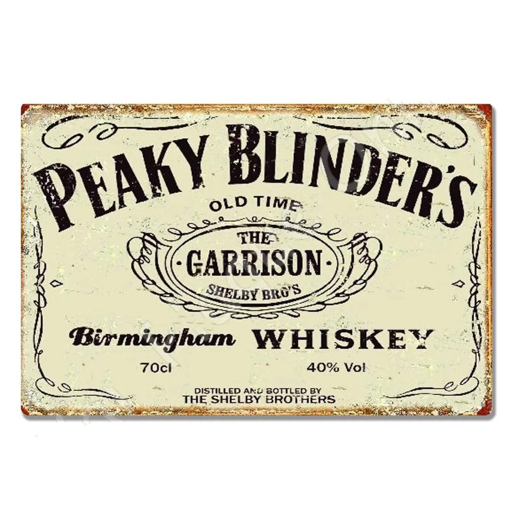 Vintage Tin Sign Peaky Blinders Whiskey Metal Sign Poster Retro Art Plaque Wall Decor for Home Bar Pub Cafe Restaurant 8x12 I