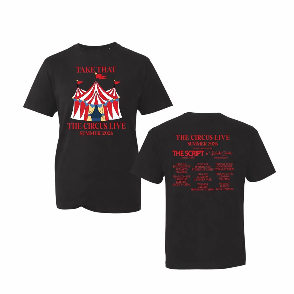 Vintage Circus Tent Graphic T-shirt Summer Carnival Live Concert Unisex Gift Tee