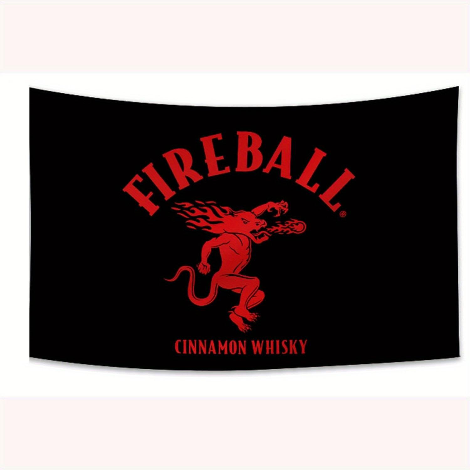 

Fireball Cinnamon Whiskey Polyester Flag Flat Print Perfect for Man Cave Dorm Room Outdoor Party Ideal Gift for Men Women 74x94cm(29x37in)