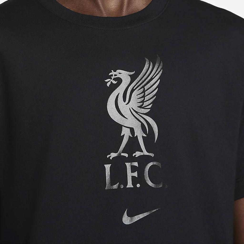 Nike Liverpool FC Graphic Print Crew Neck Casual Short Sleeve T-Shirt Men Tops Black DM3482-013