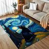 1PC Black Cat Stargazing Night Carpet for Living Room Bedroom Sofa Home Decor Rus Non-slip Floor Mat Luxury Gift