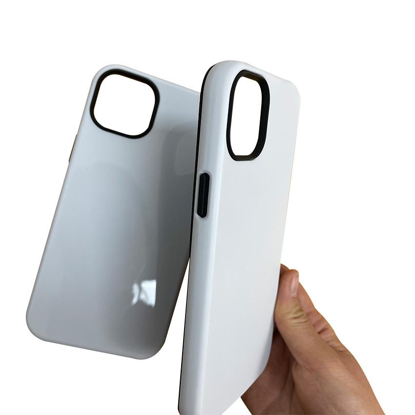 Double Layer Blank Phone Case for Sublimation Printing Thermal Transfer Printing Phone Case Opp Bag&For iPhone