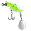3.8CM/10G Metal Shark Fishing Lure with Spinner Sequin Treble Hooks Long Casting Artificial Hard Bait Freshwater Saltwater Trout Bass Fishing