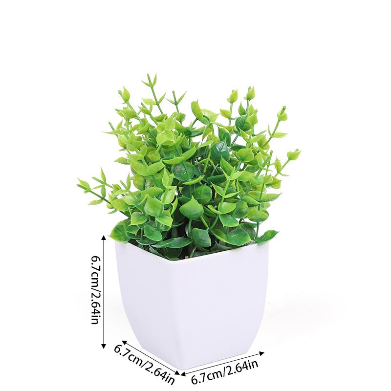 

Зеленый Искусственный Бонсай Мини Эвкалипт Цветок Горшечное Растение для Дома Сада Украшение Стола В помещении Спальня Офис Искусственное Растение