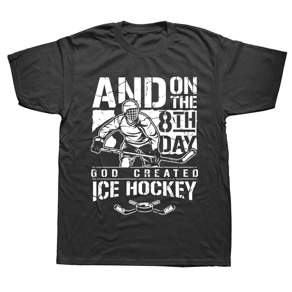 Eat Sleep Hockey Repeat Adult Ice Hockey Retro Vintage Tee Tops Round Neck Fashion Tshirt Clothing Casual Basic Tshirts