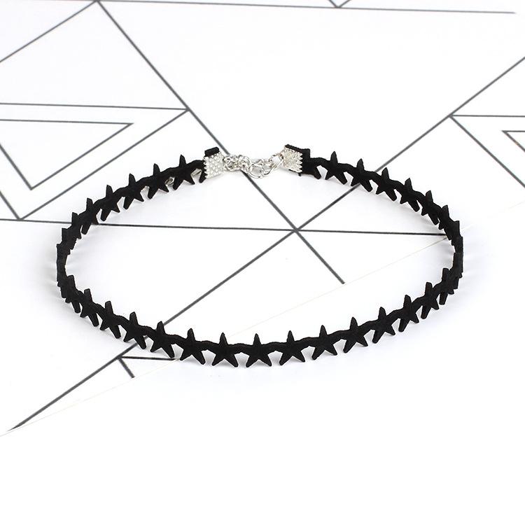 Velvet Star Choker Necklace, Gothic Five-pointed Star Clavicle Collar Jewelry