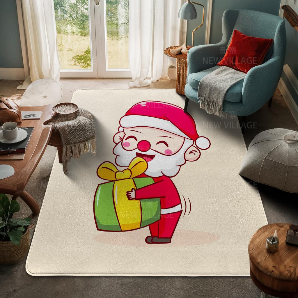 House Entrance Carpet Home Door Mat Living Room Bath Foot Bathroom Non-slip Water Absorption Rugs Bath Merry Christmas Winter