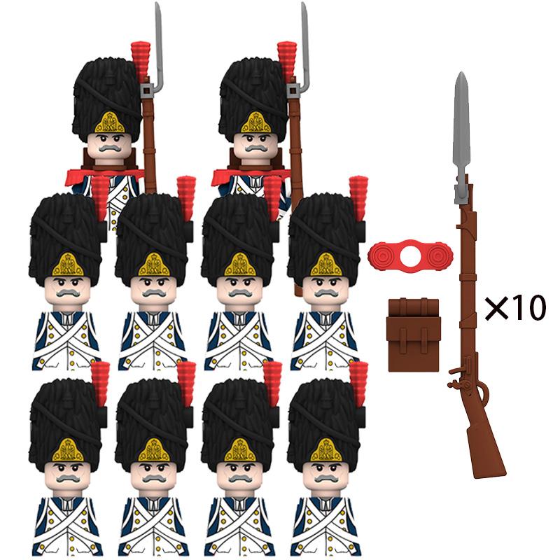 Napoleon Wars Military Figures Army Soliders Weaponry Suit Small Particles Building Blocks Childrens DIY Toys Boys Gifts