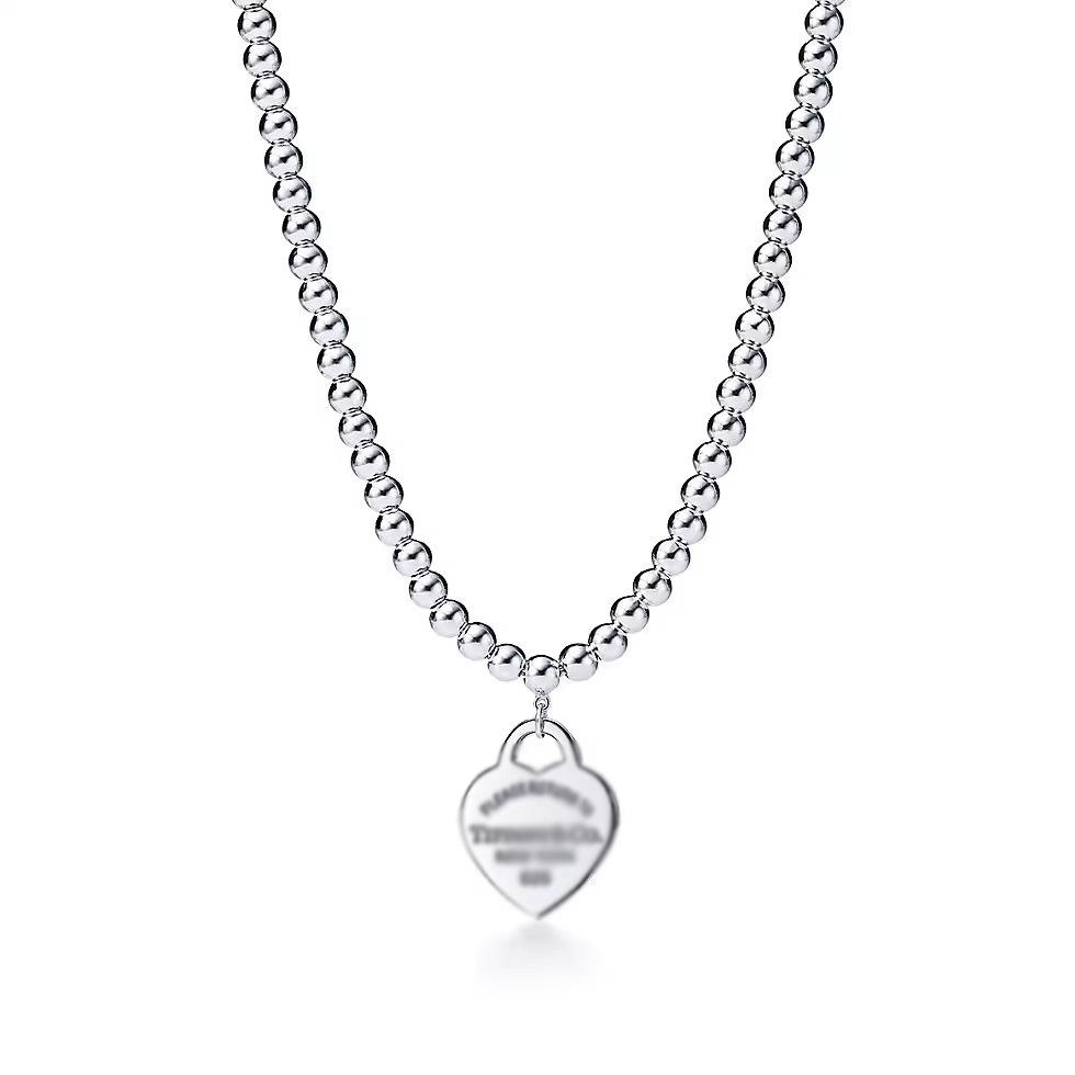 Heart-Shaped Enamel Cross Chain Necklace with Peach Heart Beads for Women - Fashionable Classic Style
