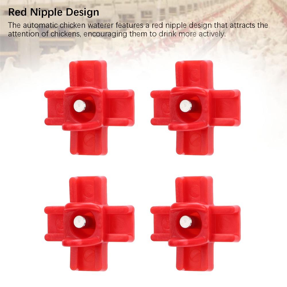 40Pcs Steel Chicken Waterer Nipples Plastic Automatic Poultry Nipple Chicken Water Nipples Chickens
