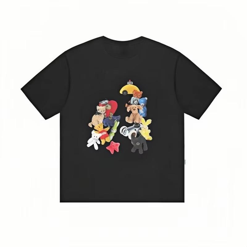 Creative Stuffed Toys Printed Pure Cotton T-shirt Men and Women with The Same Round Neck Cotton Short-sleeved T-shirt